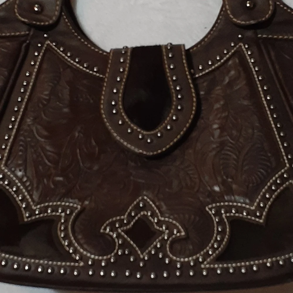 Trinity Ranch Embellished Hair on Hide Shoulder Bag - Picture 9 of 9